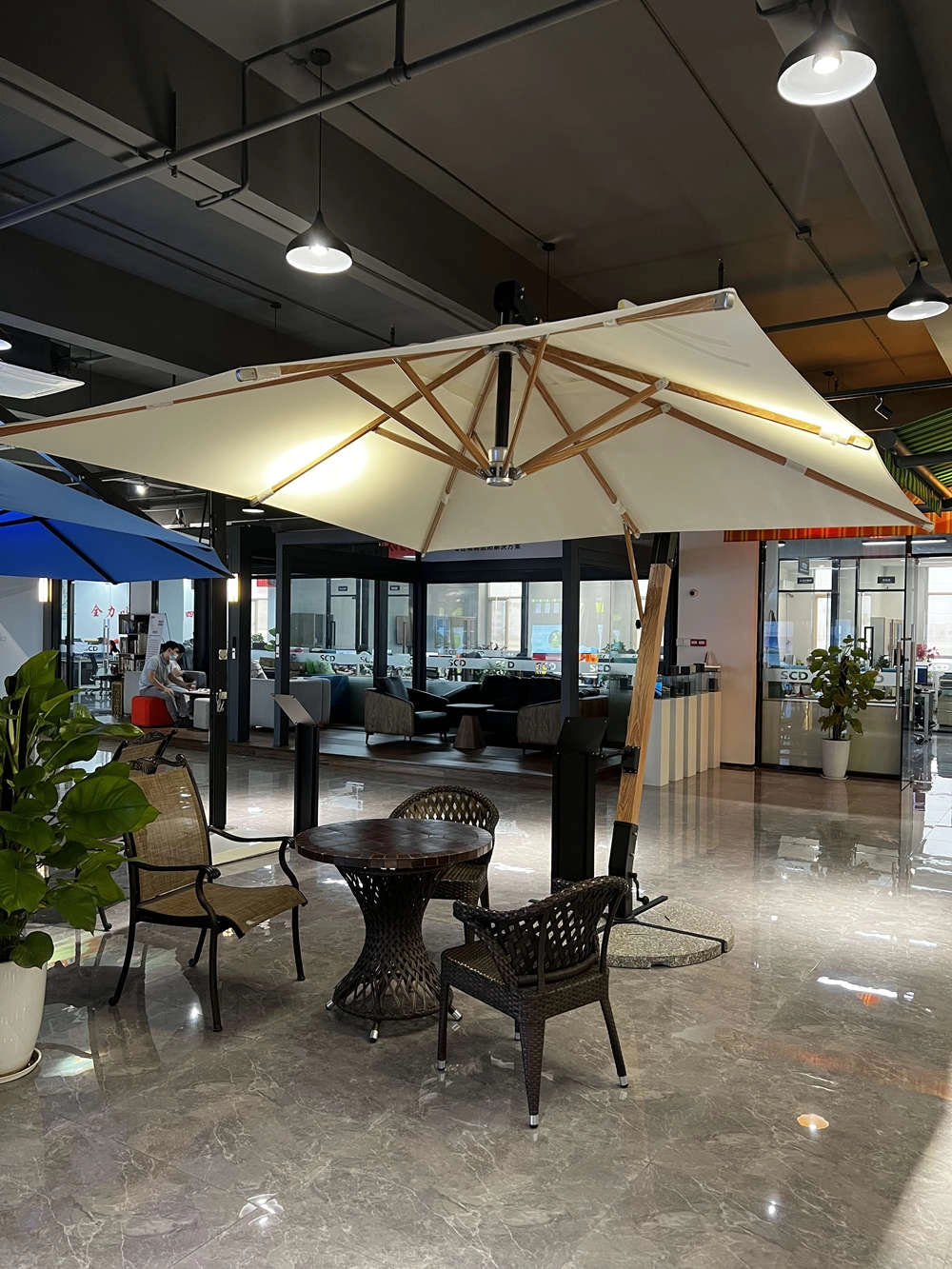 Wooden design Cantilever Offset Patio Umbrella outdoor Parasol umbrella