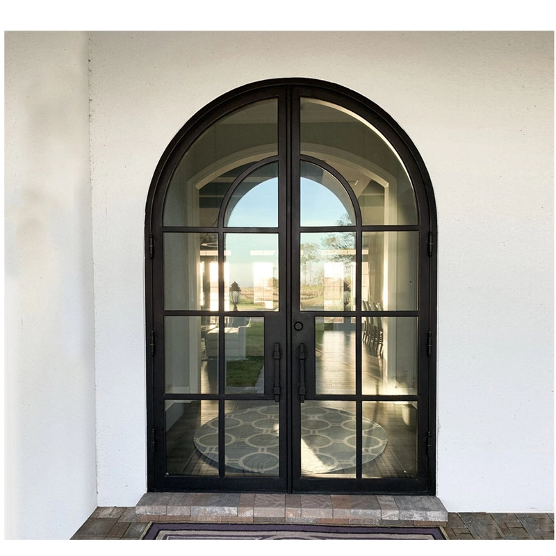 Glass casement entrance doors patio arch door