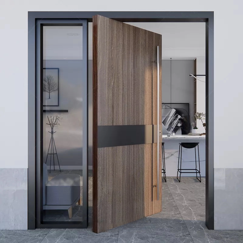 LD-ED11 Wood Modernistic main entry door exterior pivot Door