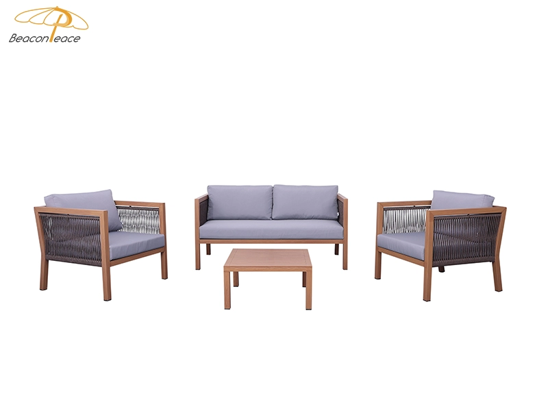 Outdoor Leisure Furniture Wood Patio Single Sofa