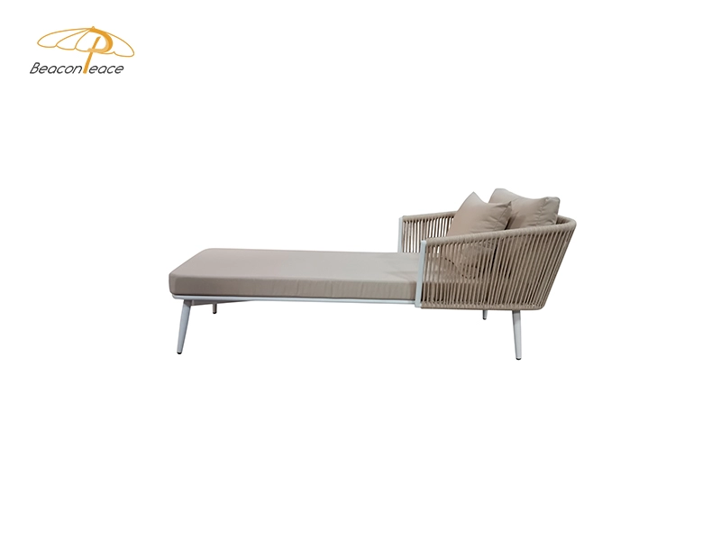 Outdoor Furniture Lounge Bed Aluminum Rope Sun Chaise Pool Daybed
