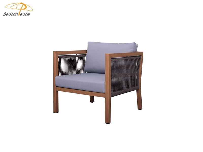 Outdoor Leisure Furniture Wood Patio Single Sofa