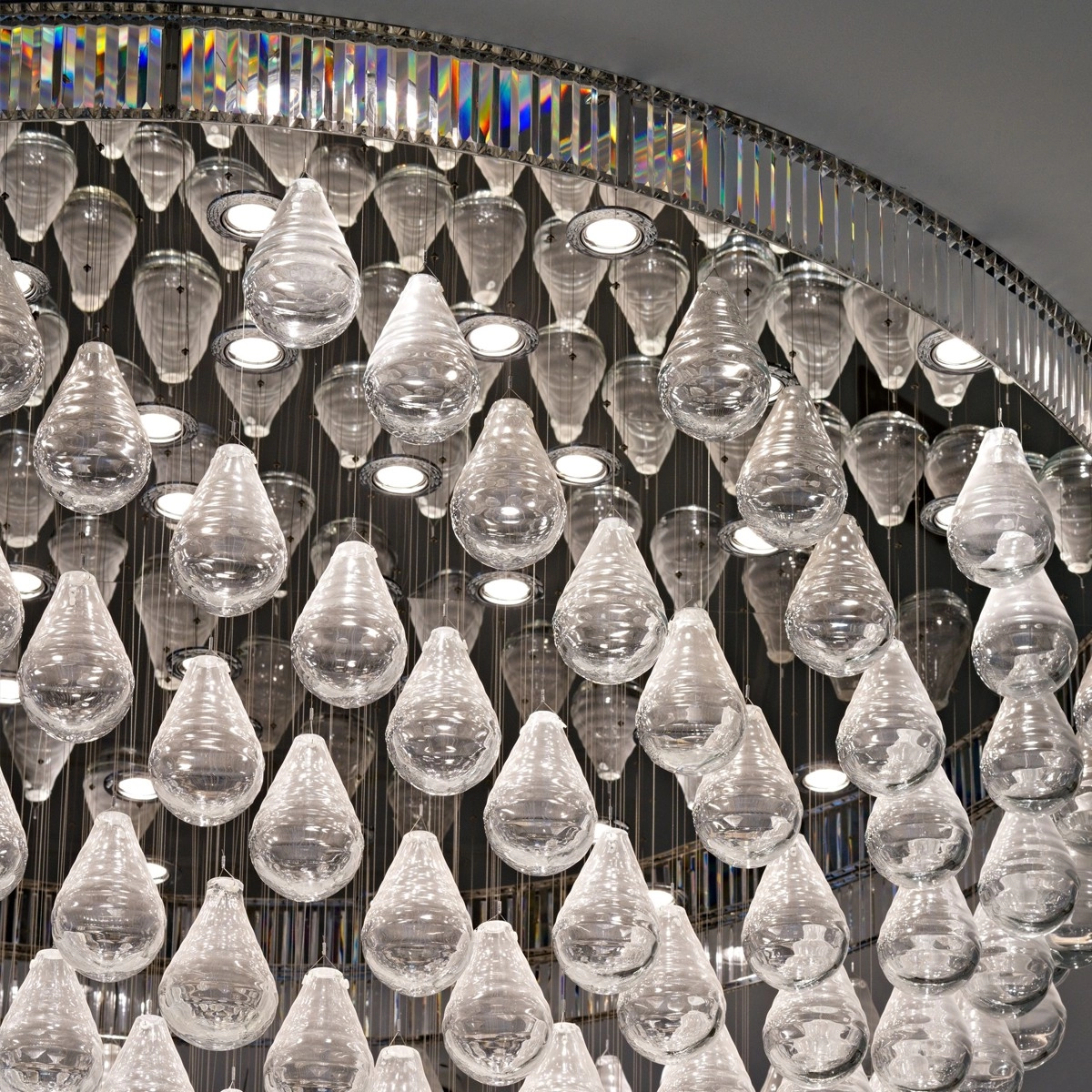 Water drop round glass chandelier