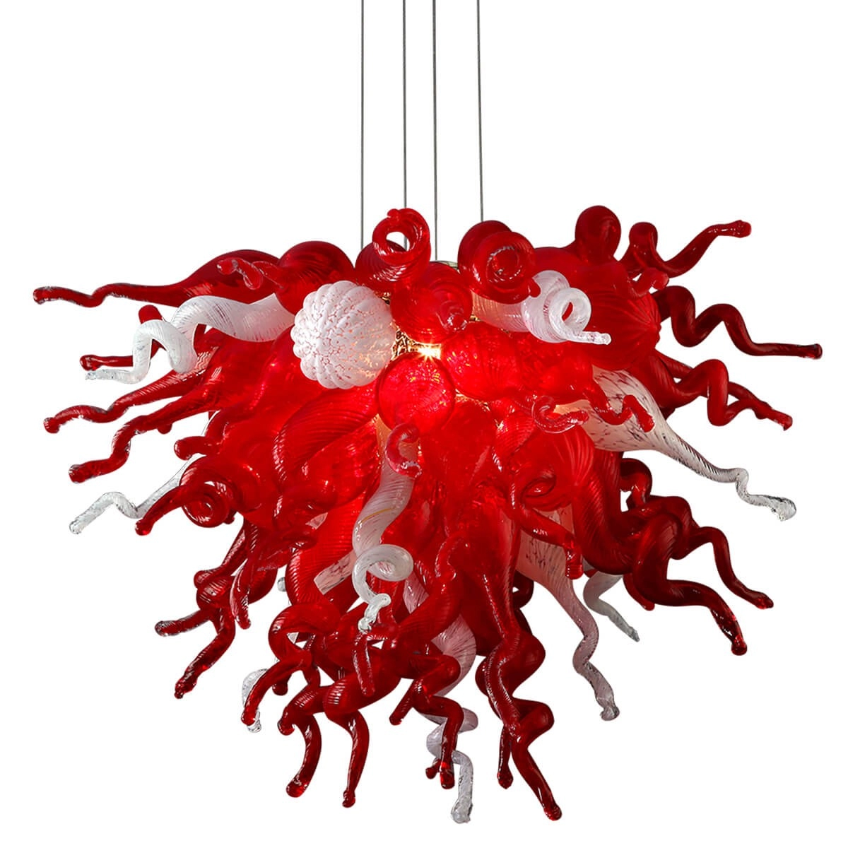 Blood red glass chandelier