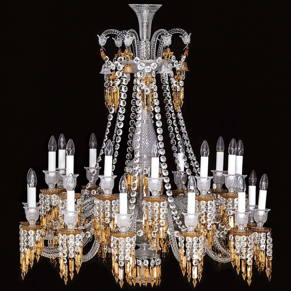 24 lights Zenith baccarat style chandelier lighting for high ceiling