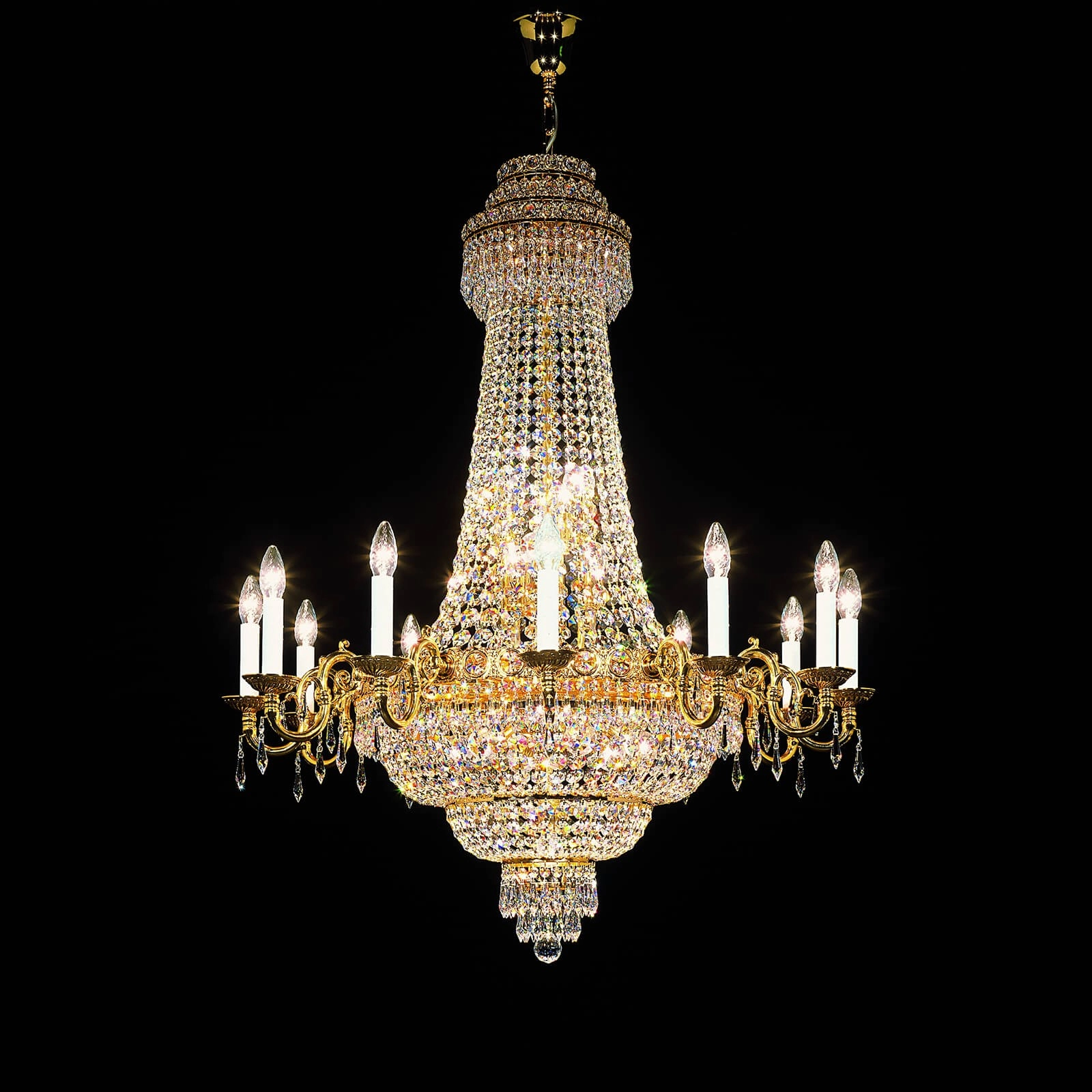 Medium empire crystal chandeliers with long candles