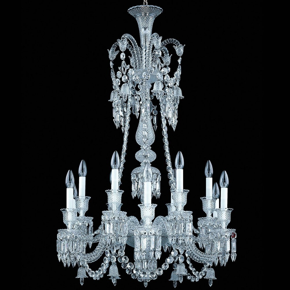 12 lights Long Neck Classical baccarat crystal chandelier  for dinning room