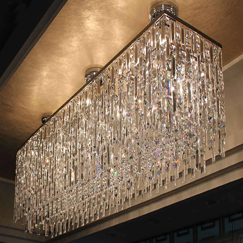 Modern triangle crystal rods chandelier