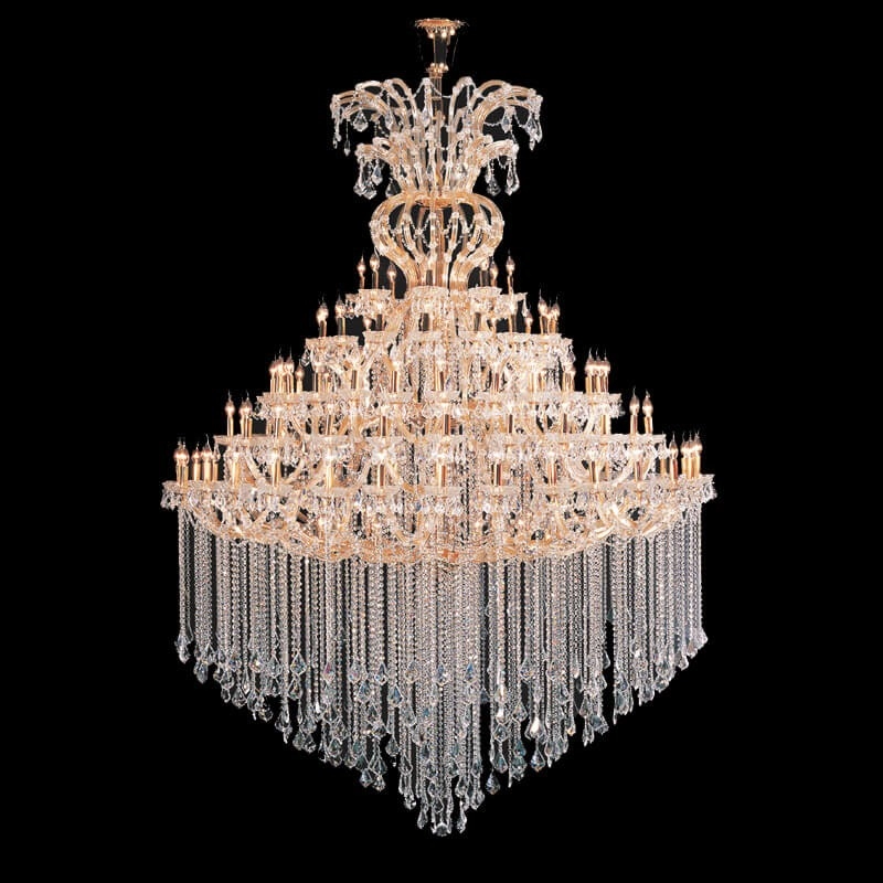 Long golden maria thresa chandelier for wedding