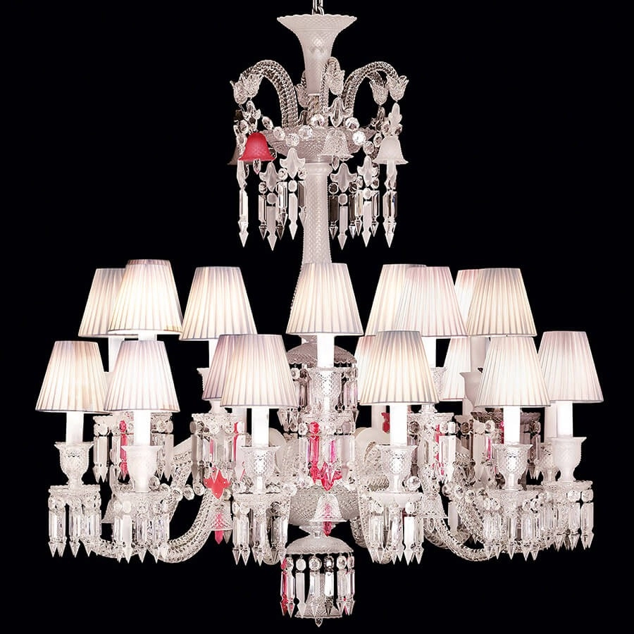 24 lights baccarat crystal chandelirer with red points for high ceiling