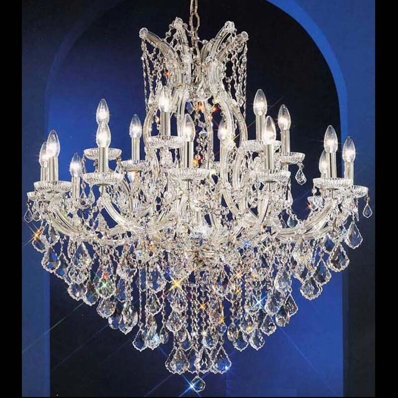 Silver medium size crystal maria theresa chandelier for master room