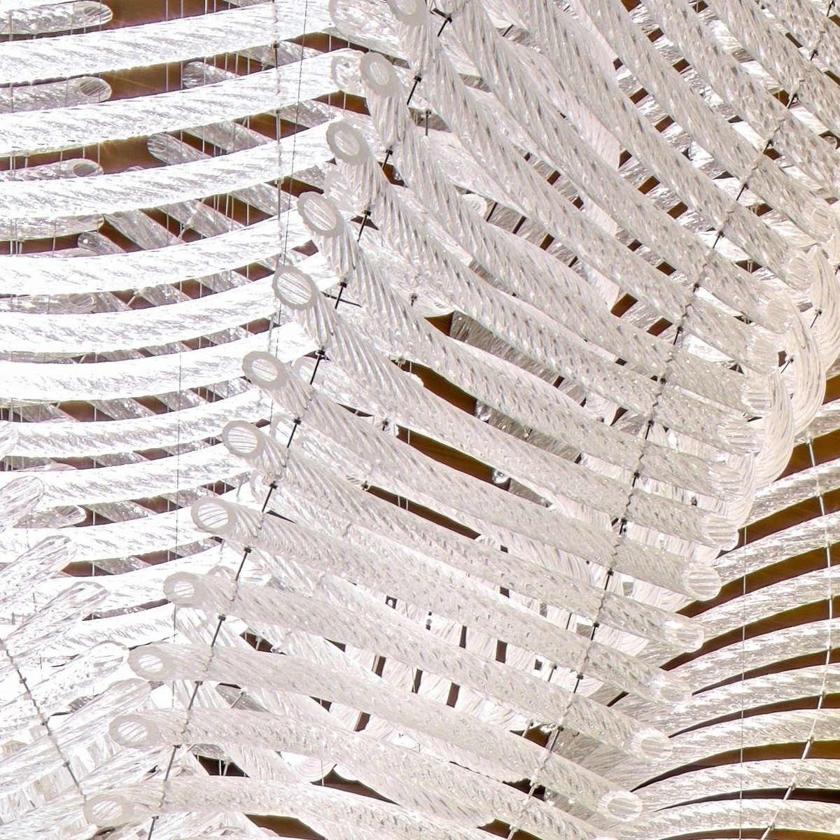 Glass tube knit chandelier