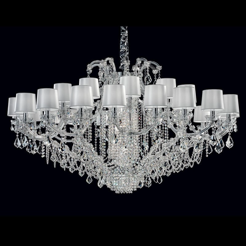 Flat chrome maria theresa chandelier for low ceiling