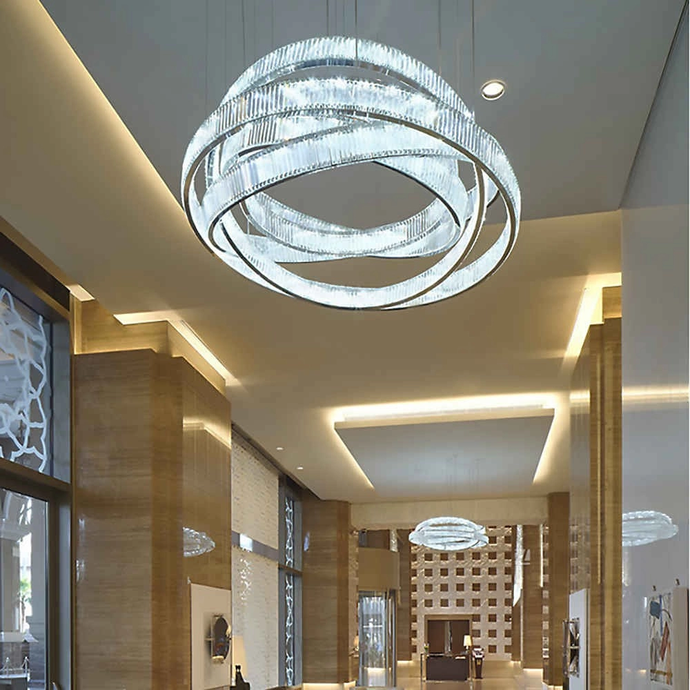 Modern led round chandelier circle pendant light