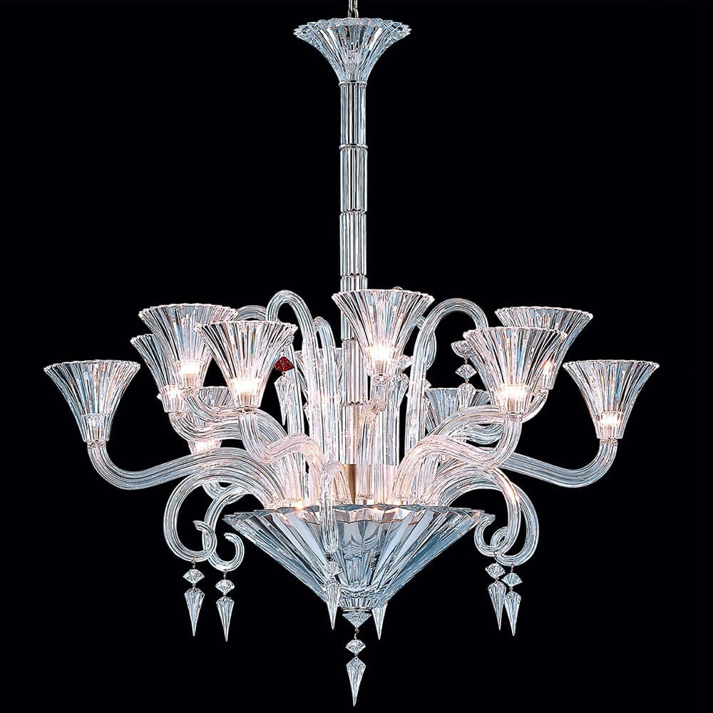 12 lights Mille Nuits glass baccarat chandelier for lobby