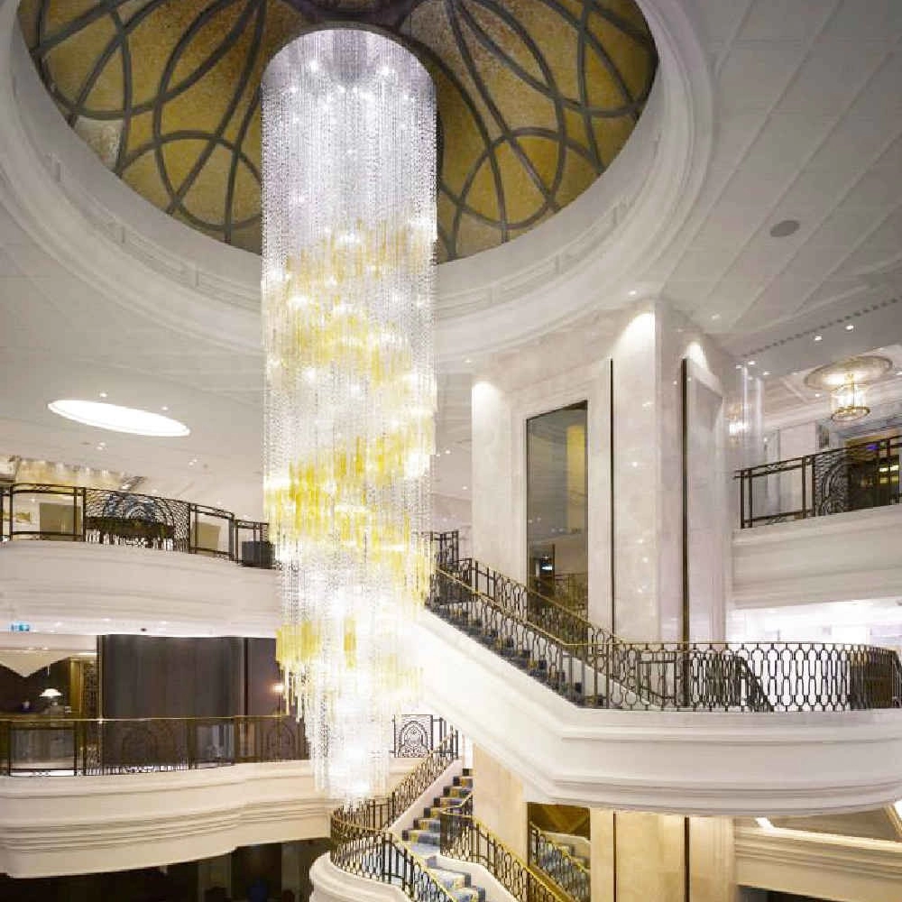 Long murano glass drop chandelier for shopping mall