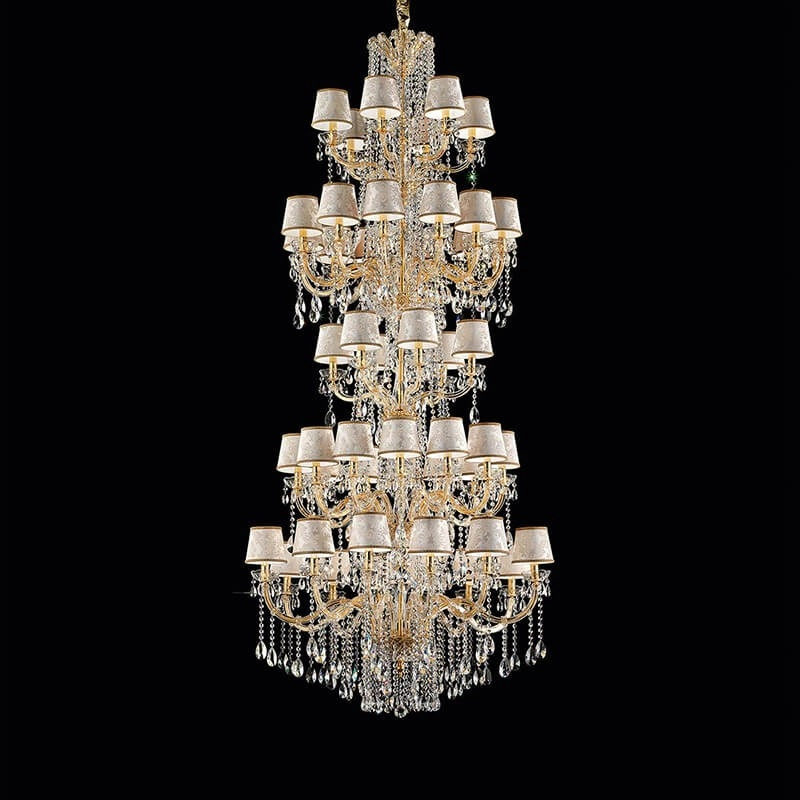5 layers long maria thresa chandelier for staircase