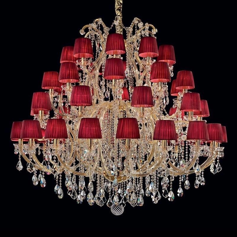 Large red 50 lights maria thresa crystal chandelier for event center