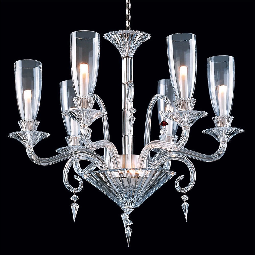 High Glass Cup 6 lights Mille Nuits glass baccarat chandelier for hotel