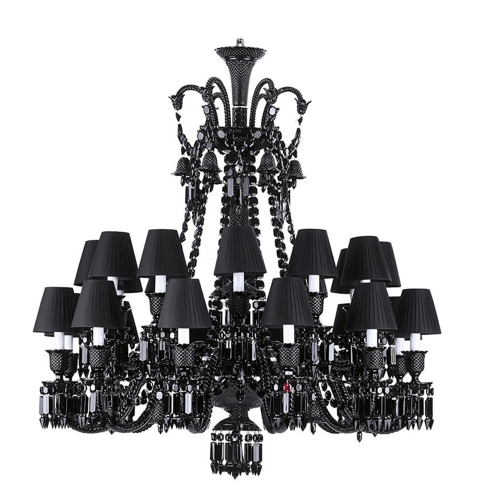 24 lights black baccarat chandelier replica for bedroom