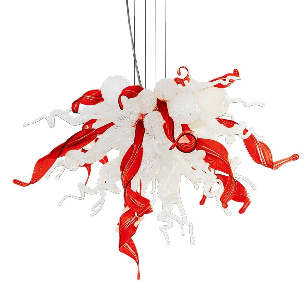 Red leaf chihuly glass chandelier