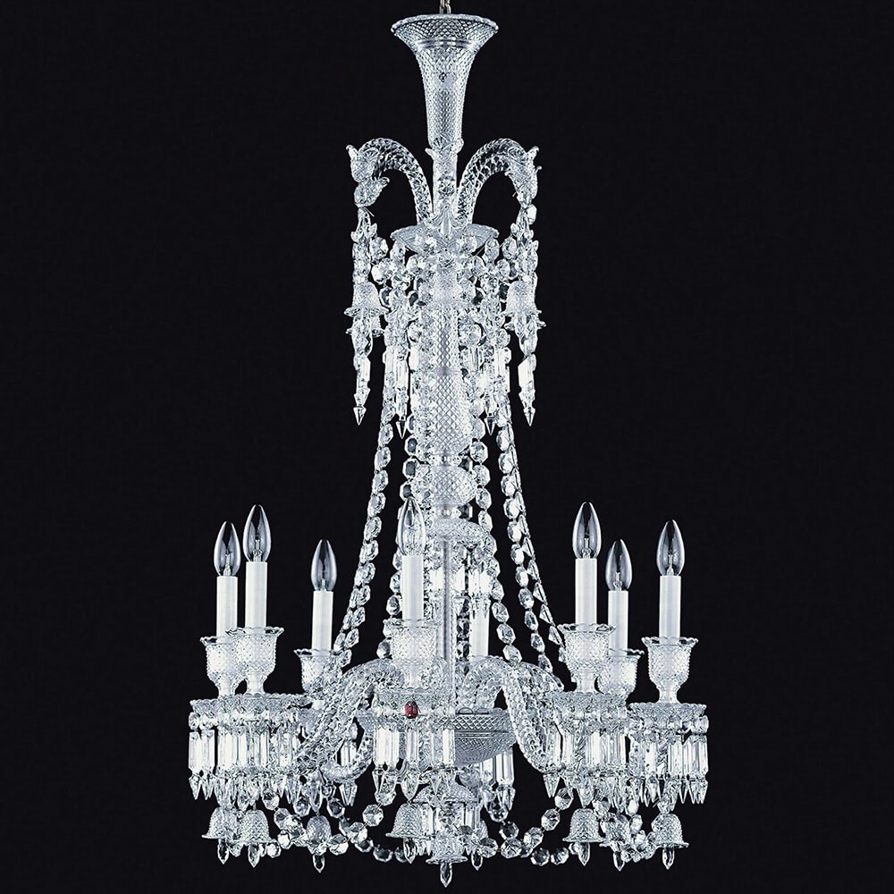 8 lights  long neck baccarat crystal chandelier for living room