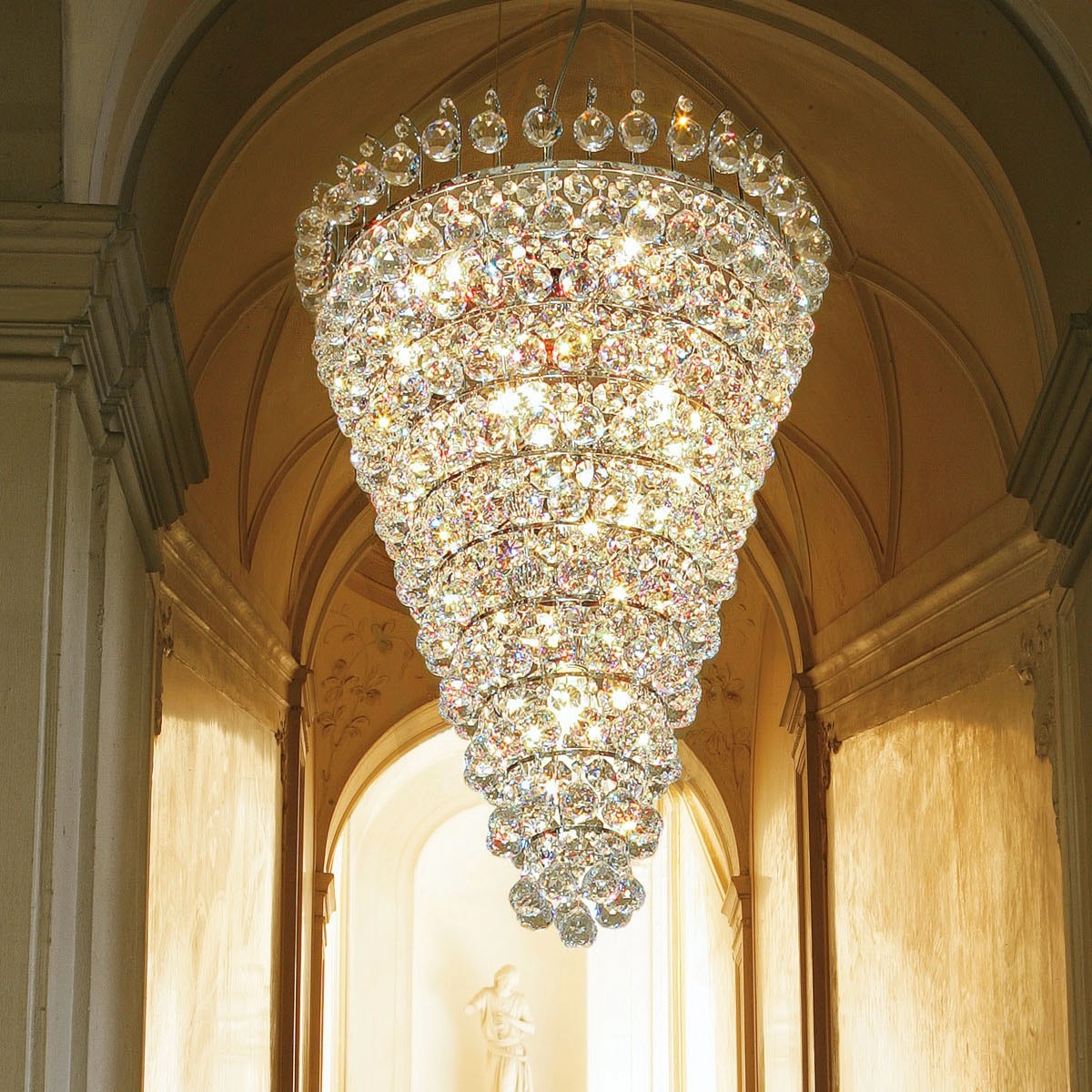 Stunning Flush mount crystal chandeier for ballroom