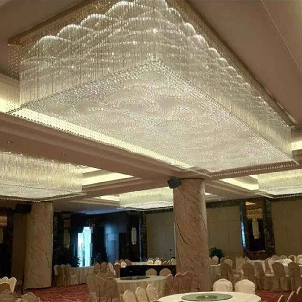 Large rectangular crystal chandeliers for european