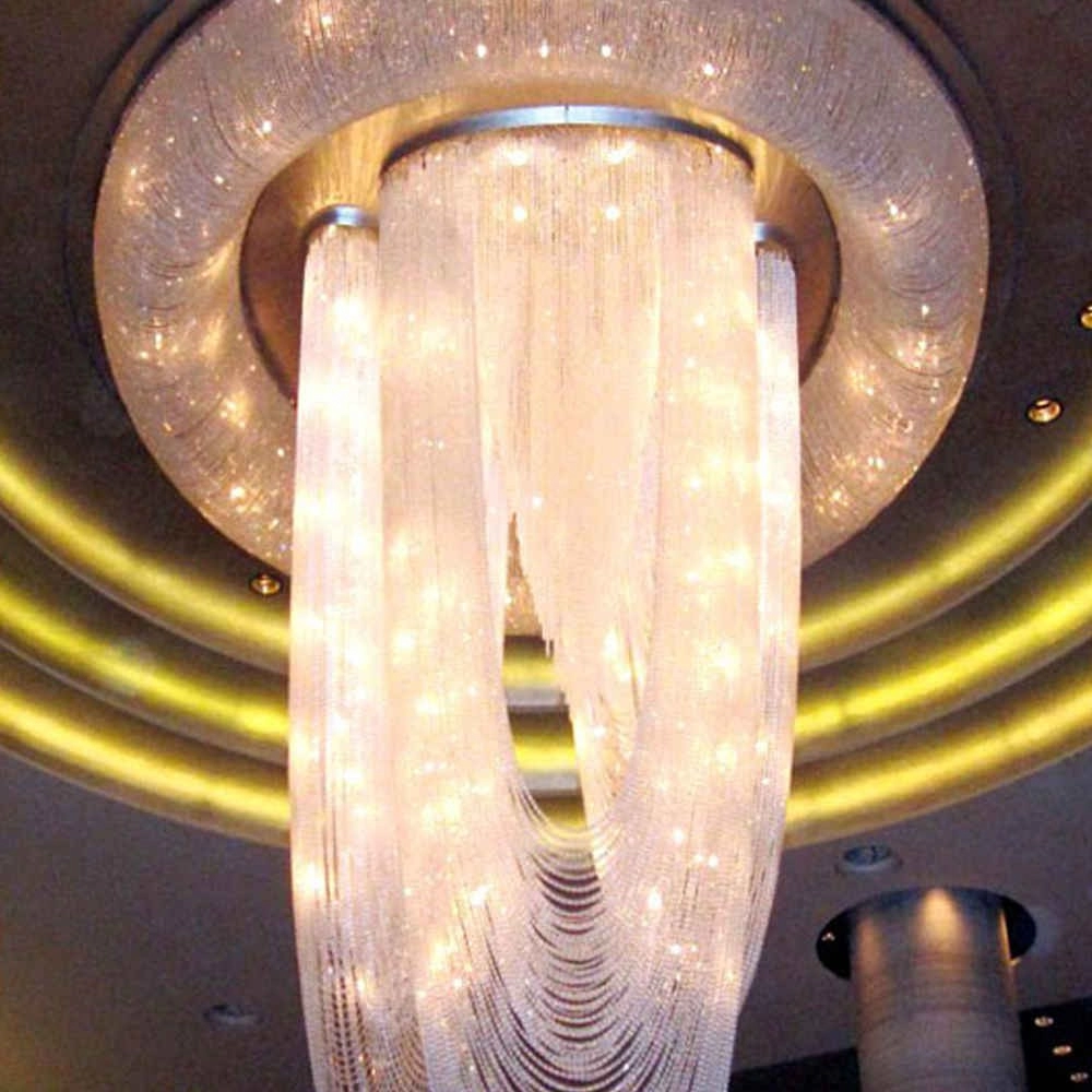 Large creative chrome rounded crystal drop ceiling chandelier