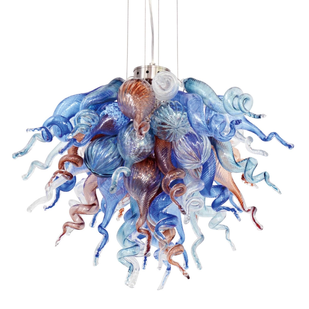 Colorful twisited glass chandelier