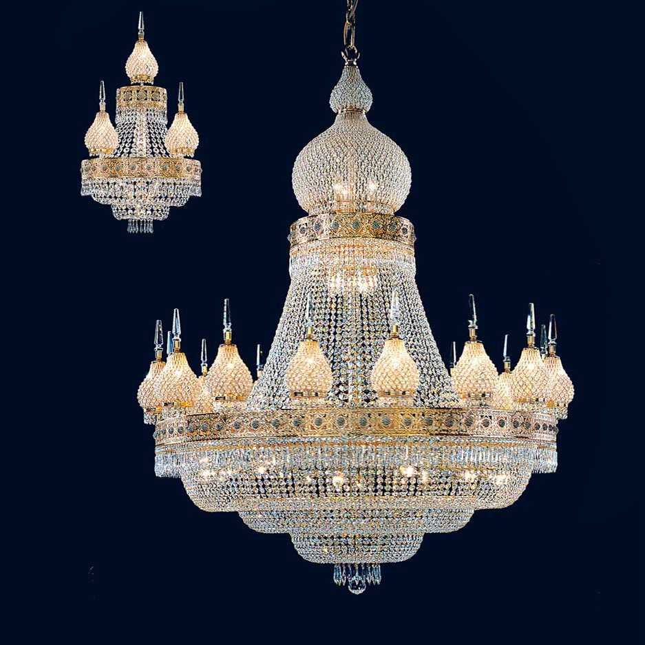 Large golden crystal chandelier for masjid