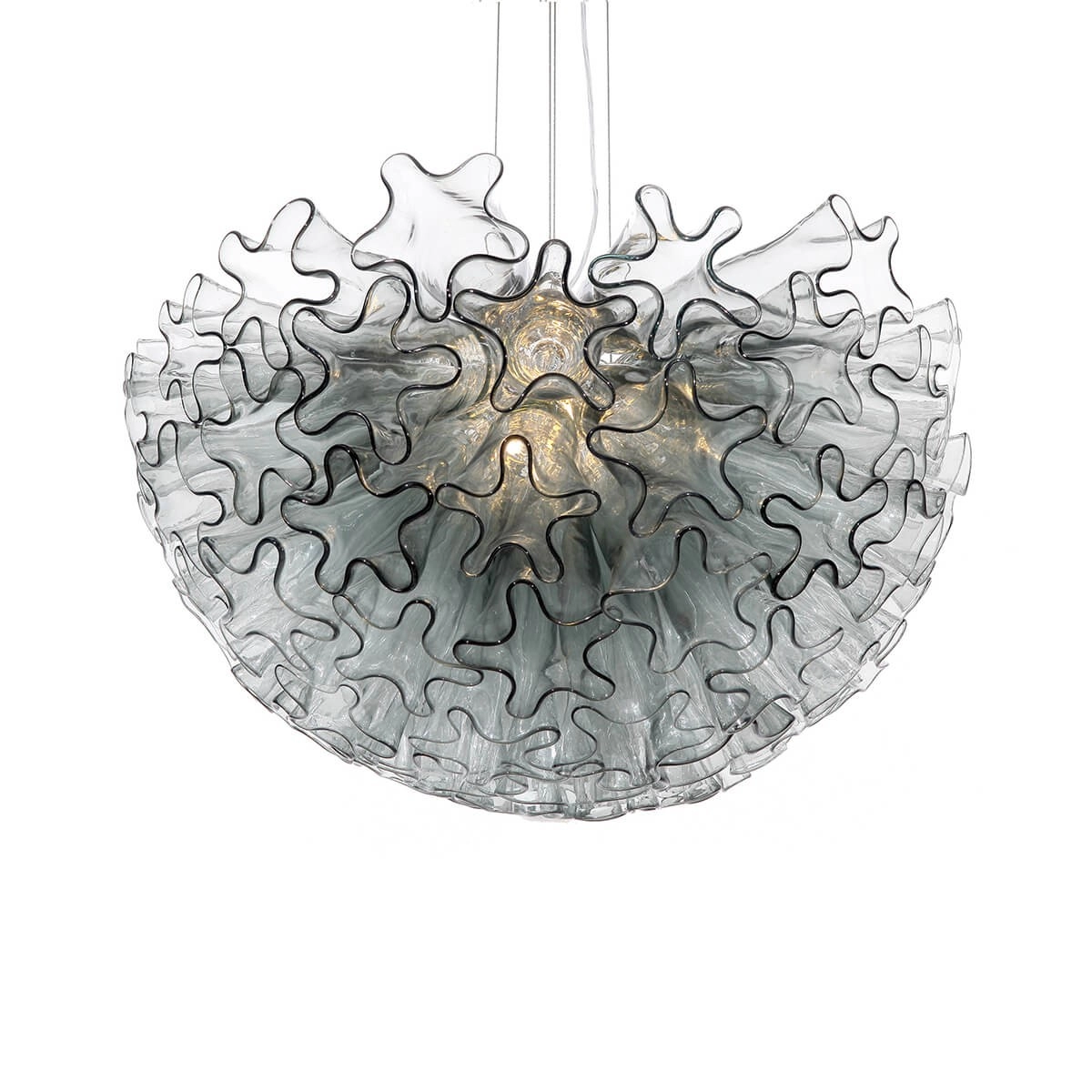 Smoke Grey color Dahlia glass chandelier