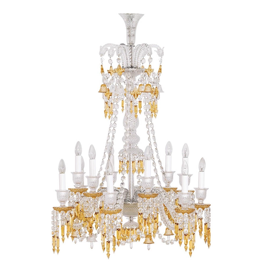 12 lights Zenith baccarat chandelier affordable prices with long neck for restaurant