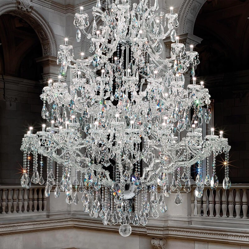 65 lights chrome four layers maria theresa chandelier