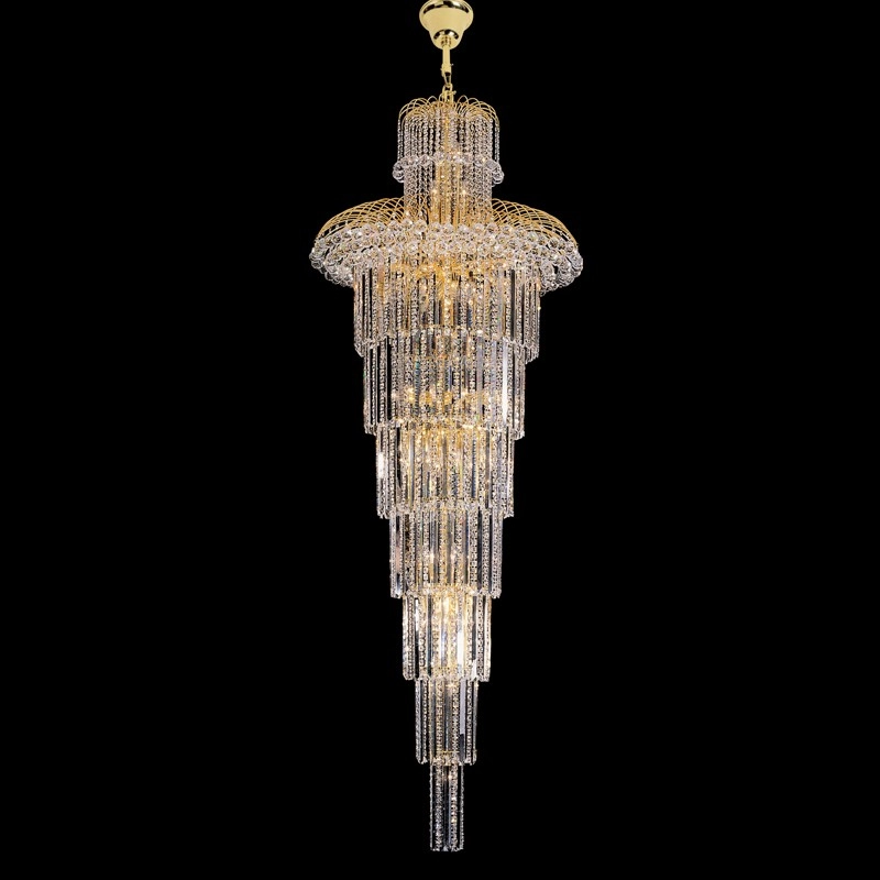Long classical staircase french empire crystal luxury chandelier