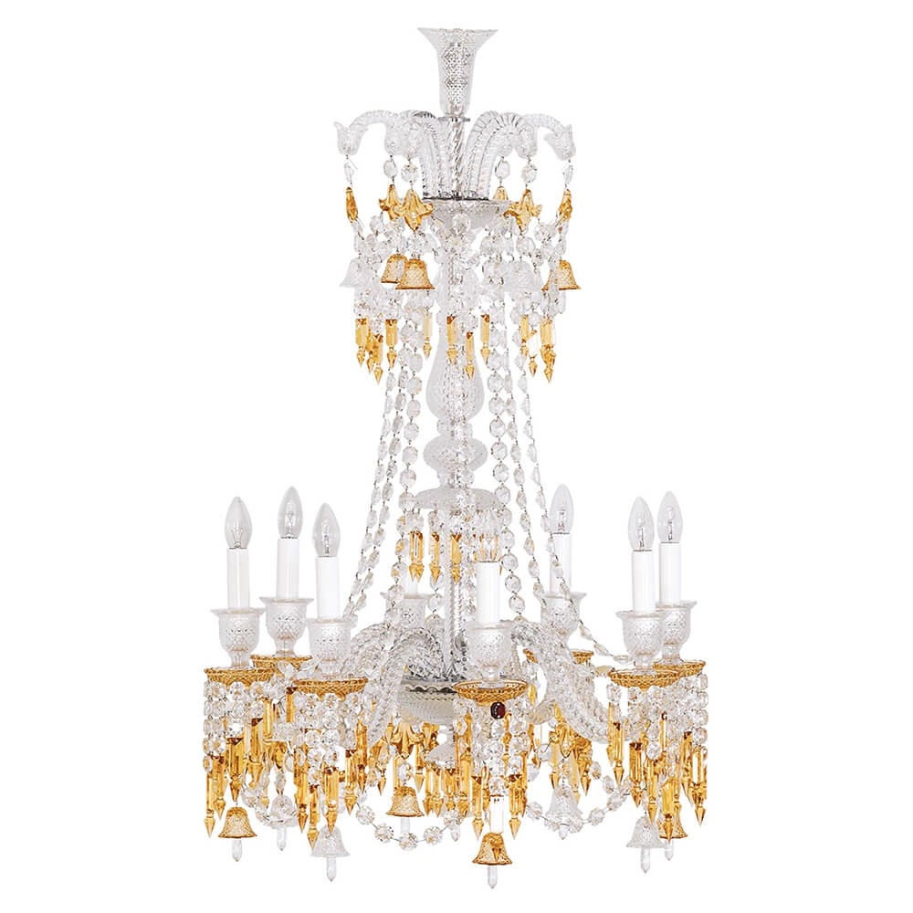 8 lights Zenith  baccarat chandelier replica with long neck for dinning room
