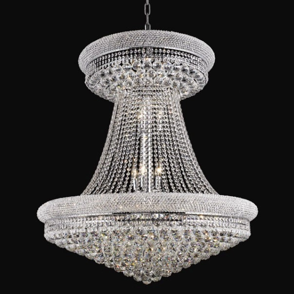 35" Two layers chrome Classical empire chandelier