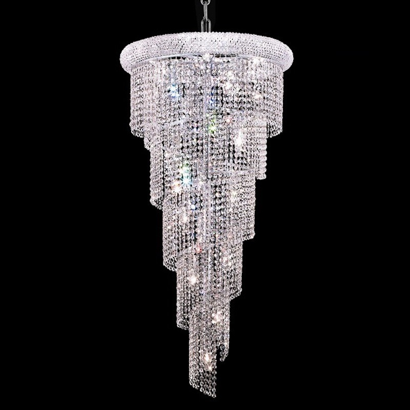 Small spiral empire crystal chandelier for stairwell