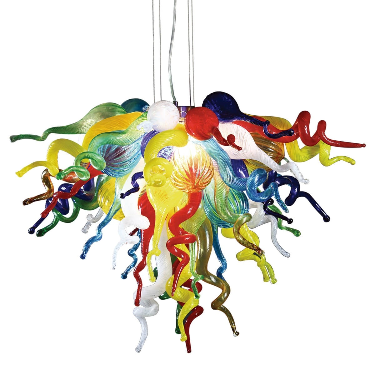 Rainbow color chihuly glass chandelier
