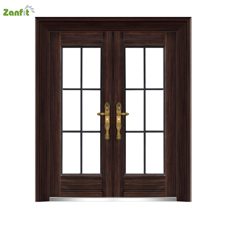 Classical Simple Design Security Doors With Glass