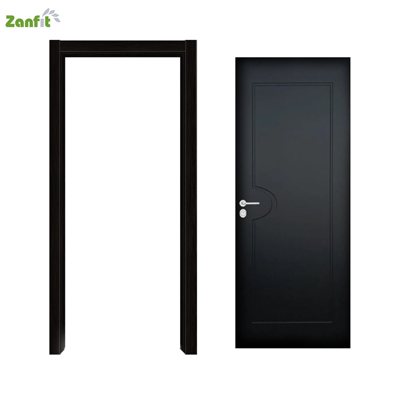 Black Simple Solid Wood Interior Single Door