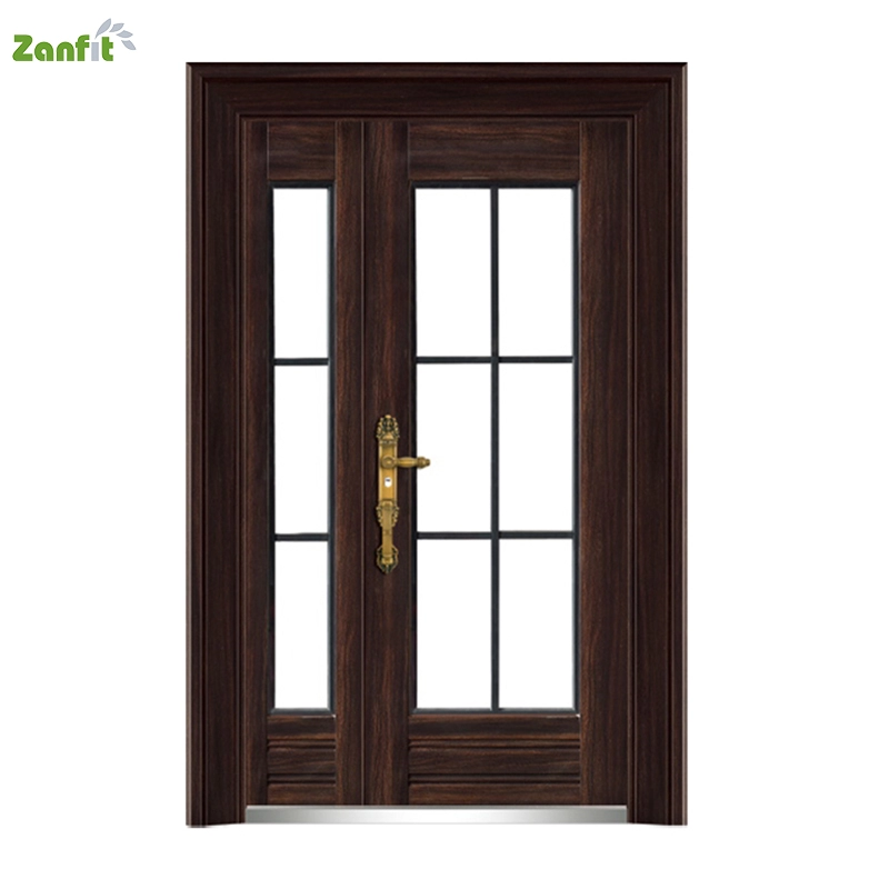 Classical Simple Design Security Doors With Glass