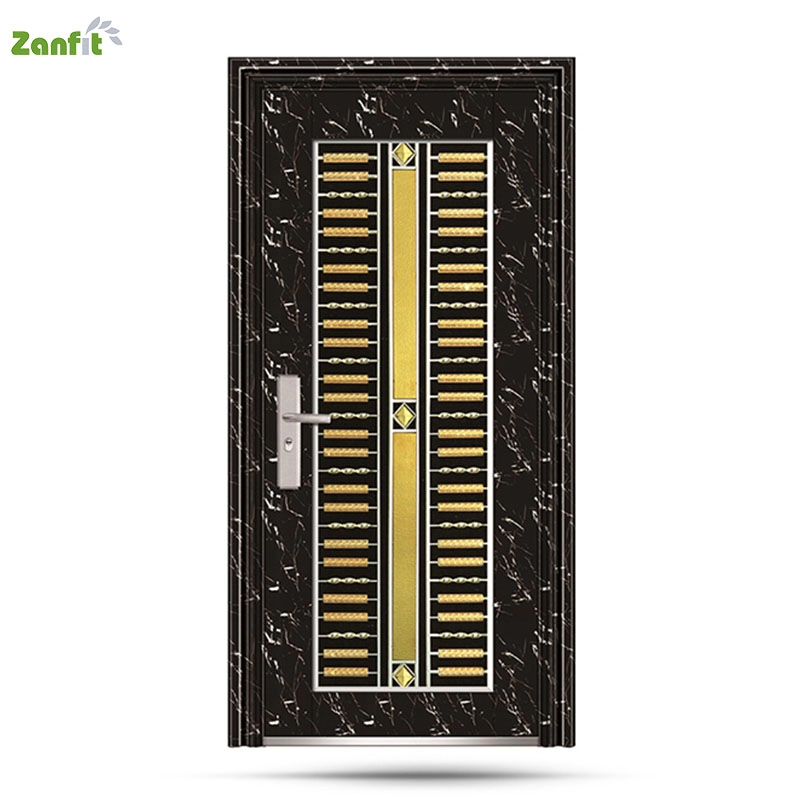Black Marble Color Single Stainless Steel Safety Door For Main Door