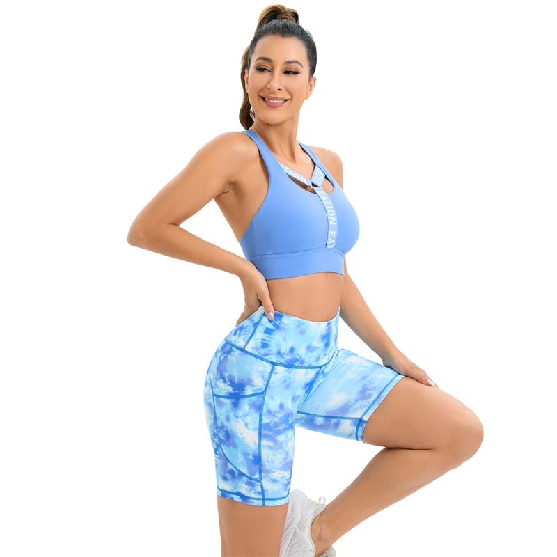 Printing Sports Shorts Yoga Set