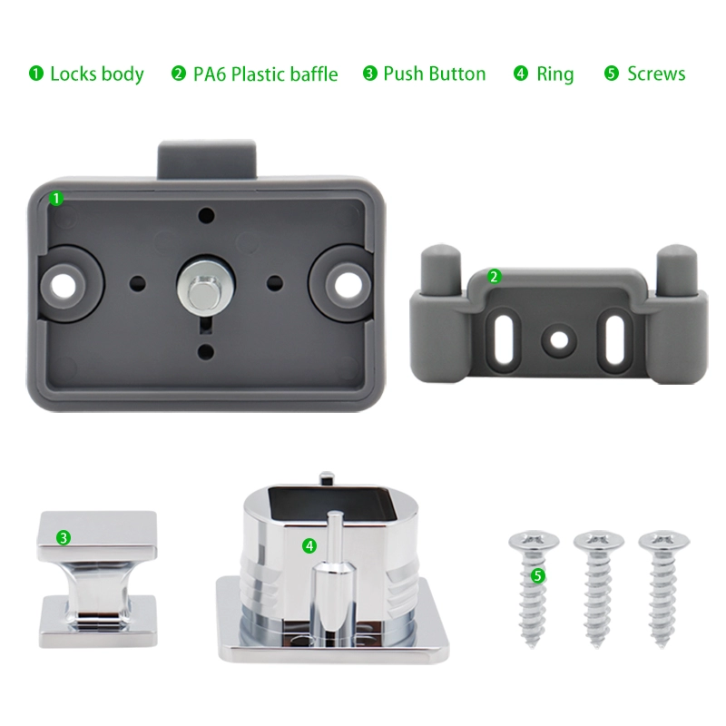 Rv door latch Supplier Metal Squrare Button Handle Push Lock