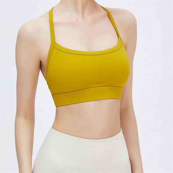 Solid Color Soft Backless Sports Bra for Women
