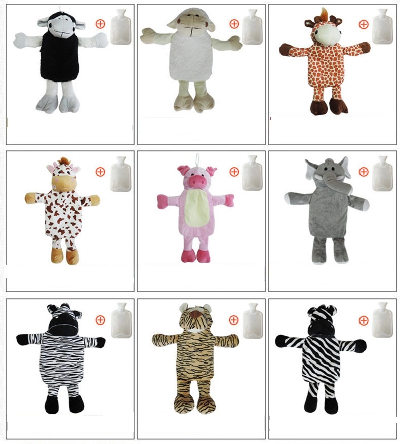 Plush rubber Water-filling Hot-water Bag Cute Animal series with Soft Cozy Cover for children
