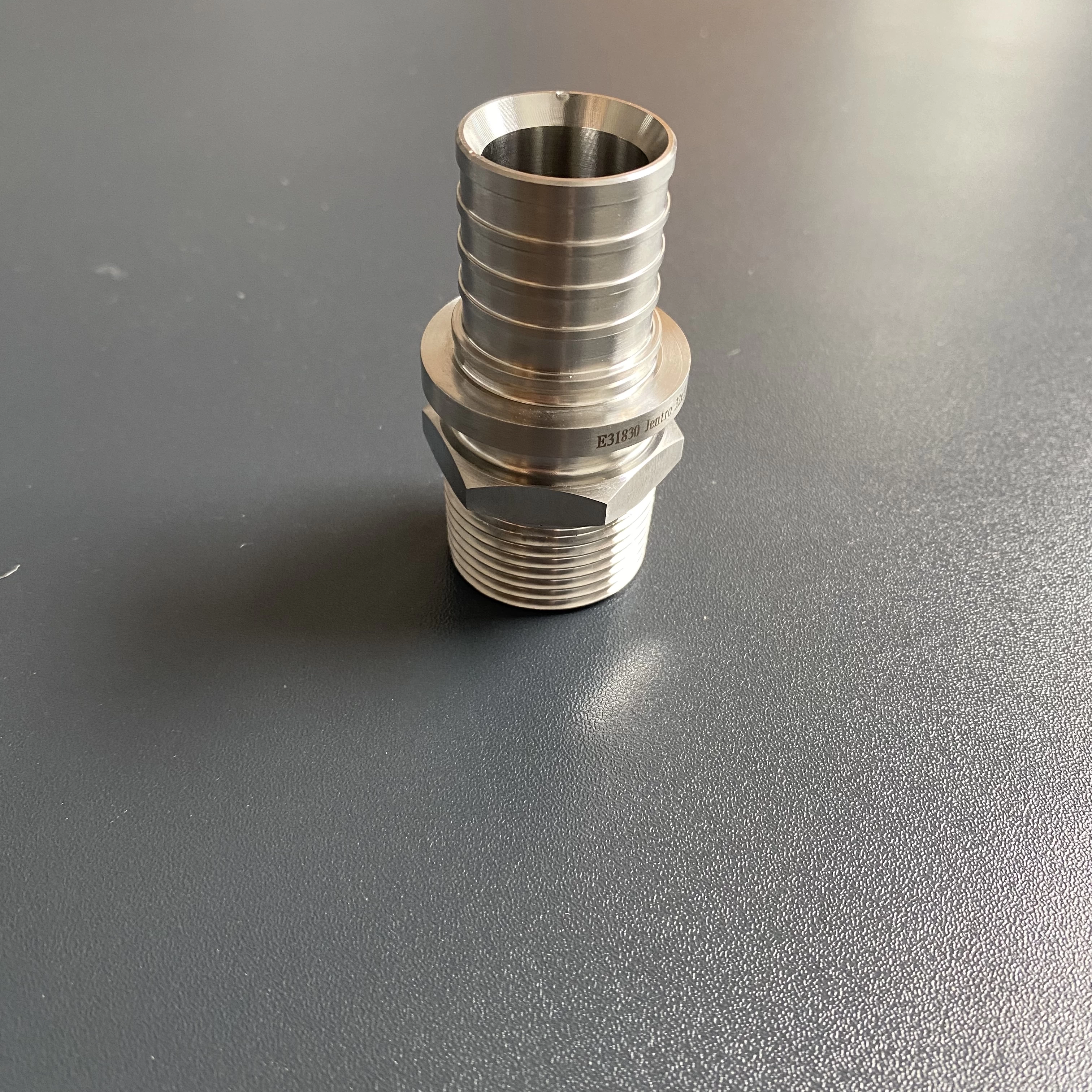 Custom Stainless Steel Cnc Joint High Pressure Resistance Forged Stainless Steel CNC Lathe Fluid Male Thread Straight Pipe Nipples Tube Connector Hydraulic Joint