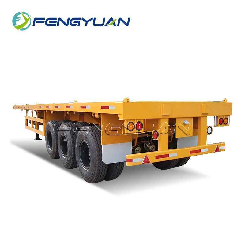 3 Axles Container chassis Cargo Transport Flatbed Semi Truck Trailer