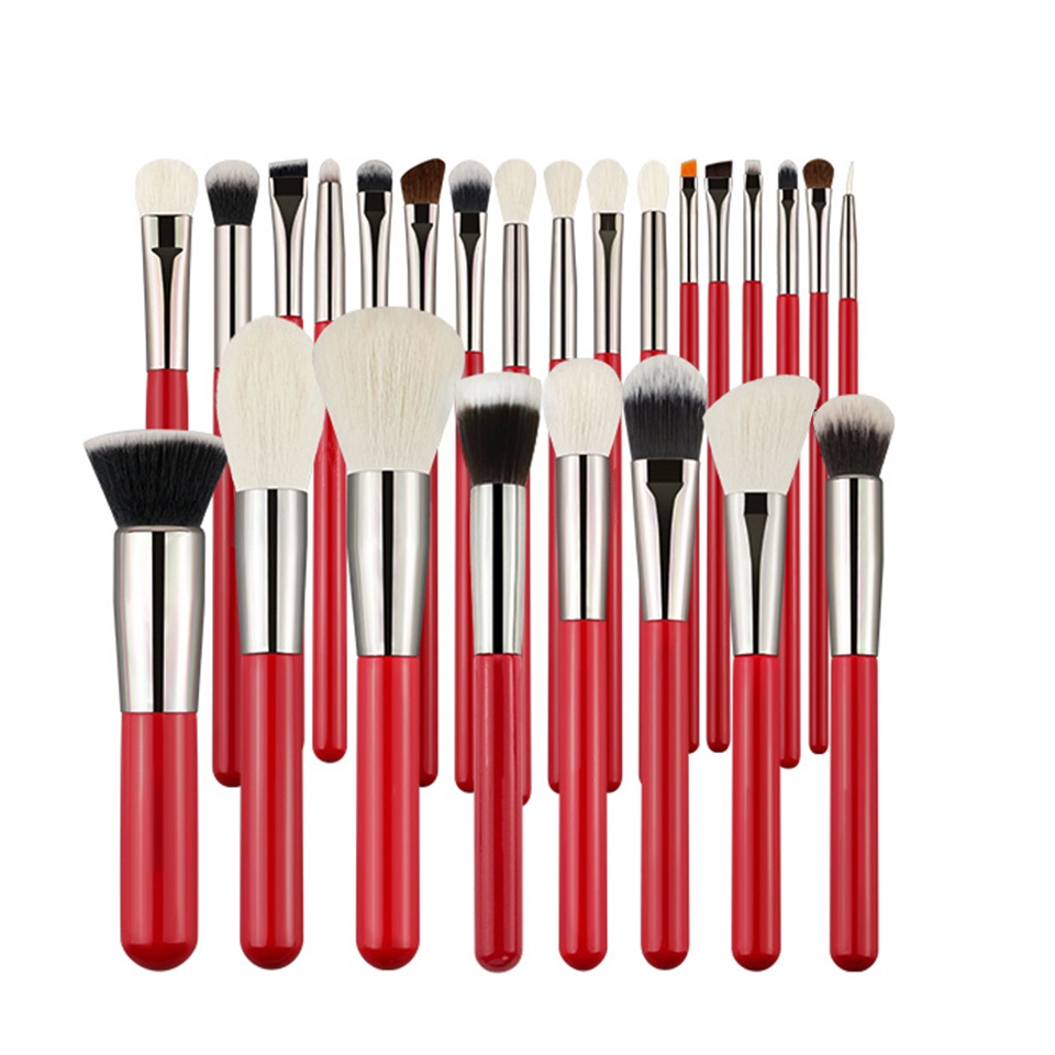 BEILI 24PCS Red goat hair makeup brush set